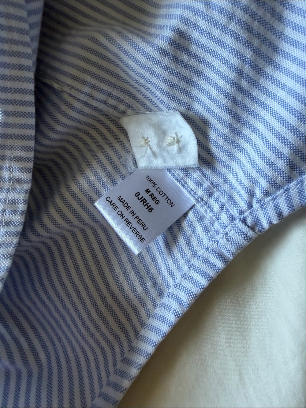 L.L. Bean Blue and White Button Down Shirt Size M - Picture 5 of 6